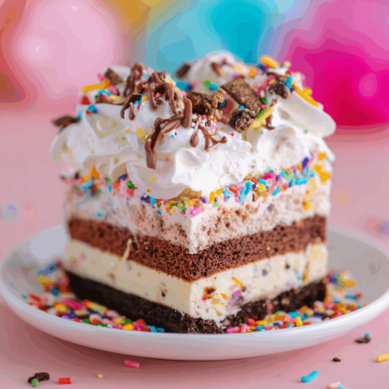 Rainbow Sprinkle Ice Cream Cake