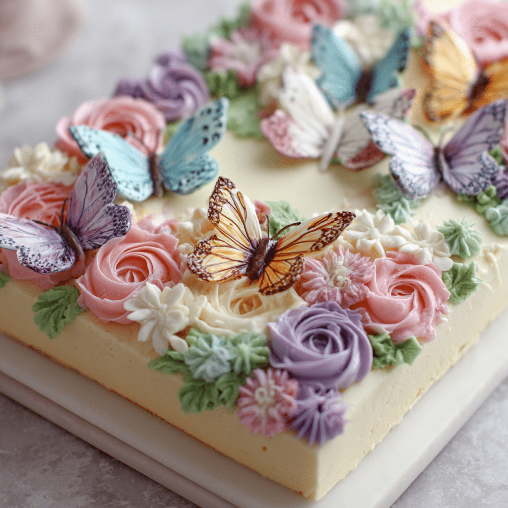 Pastel Butterfly Sheet Cake