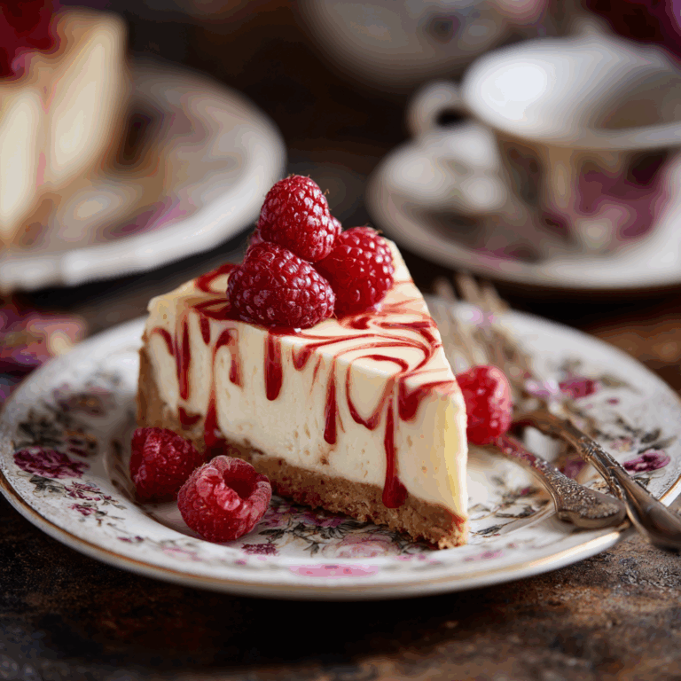 Raspberry White Chocolate Cheesecake