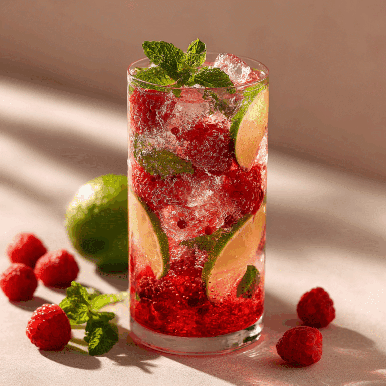 Raspberry Mojito Mocktail
