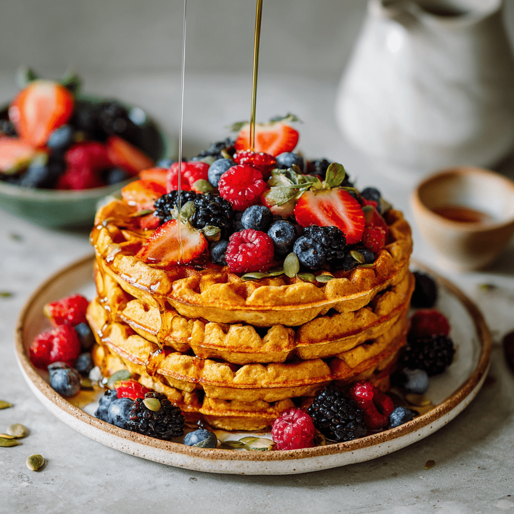 Pumpkin Seed and Almond Flour Waffles