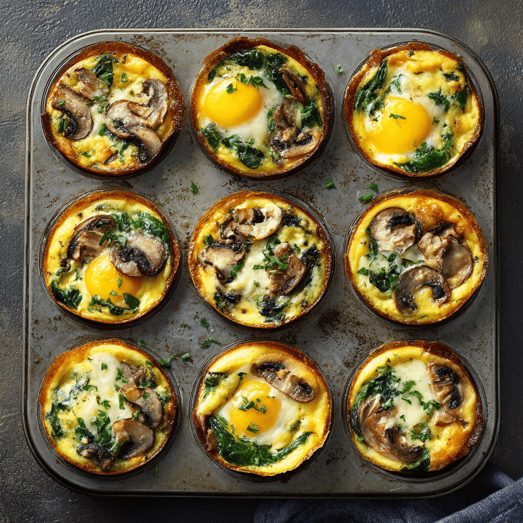 Mushroom Spinach Egg Cups