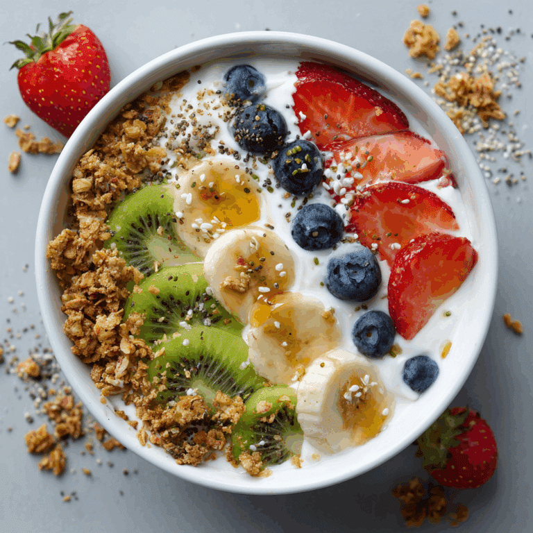High Protein Breakfast Fruit Split Yogurt