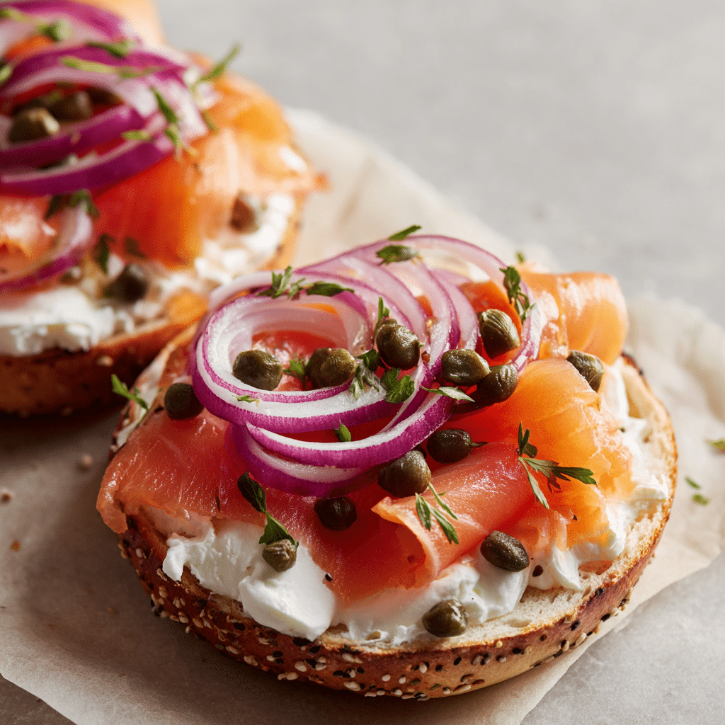 Bagel with Cream Cheese and Smoked Salmon