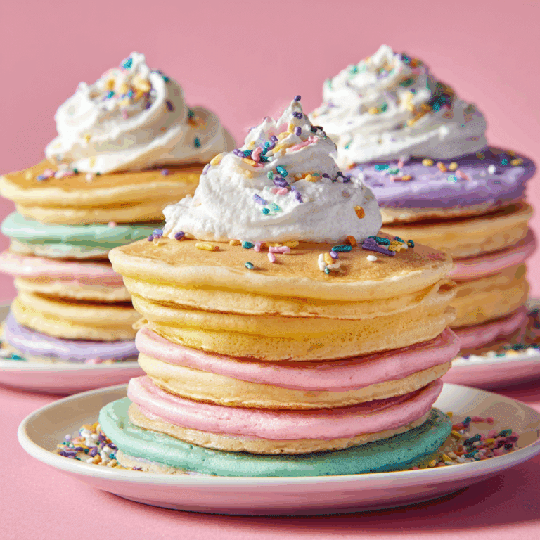 Rainbow Cotton Candy Pancakes