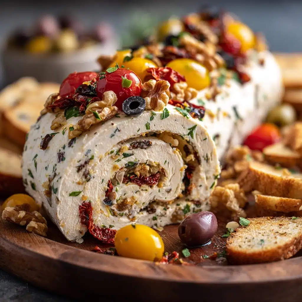 Holiday Antipasto Cream Cheese Log Recipe - Recipe Image