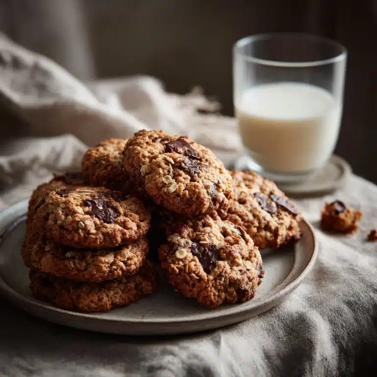 Dark Chocolate Chunk Oat Cookies Recipe