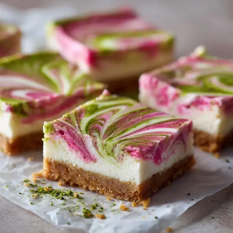 Strawberry Matcha Cheesecake Bars Recipe