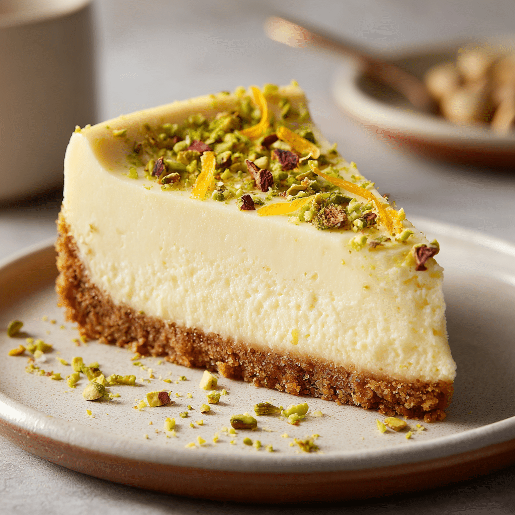Lemon Pistachio Cheesecake (vegan & gluten-free) Recipe - Recipe Image