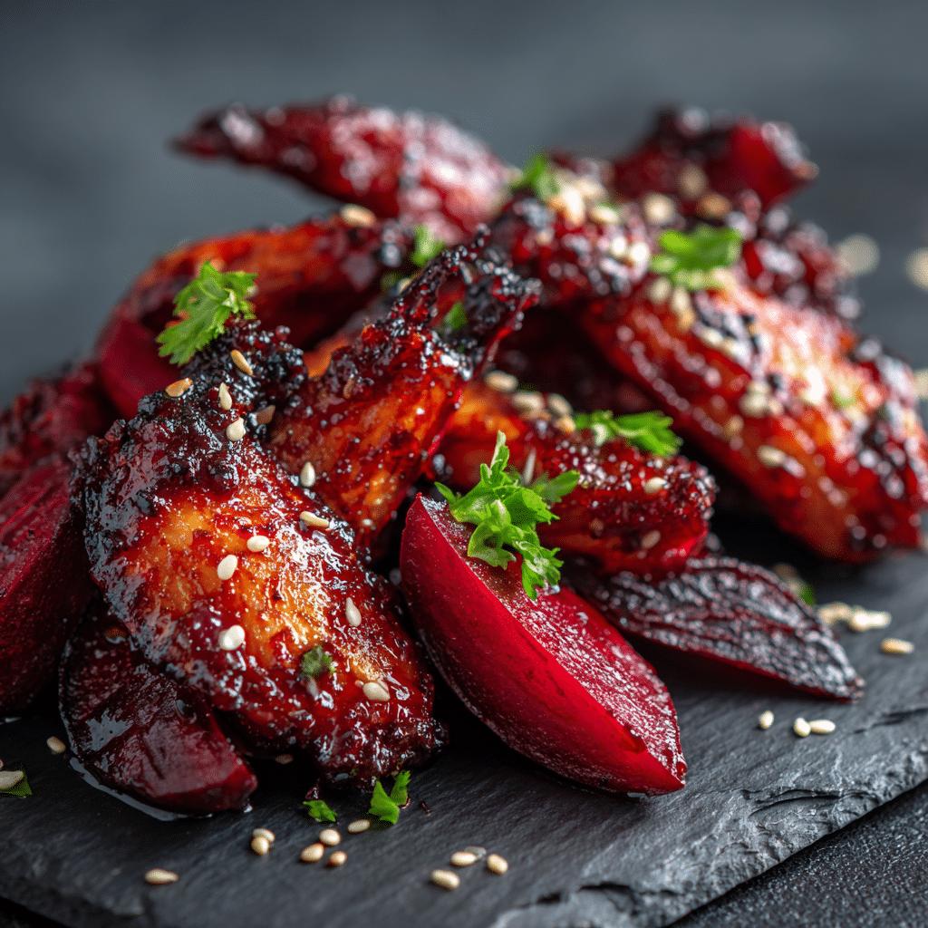 Smoky Beetroot Wings with Chili-Garlic Glaze Recipe