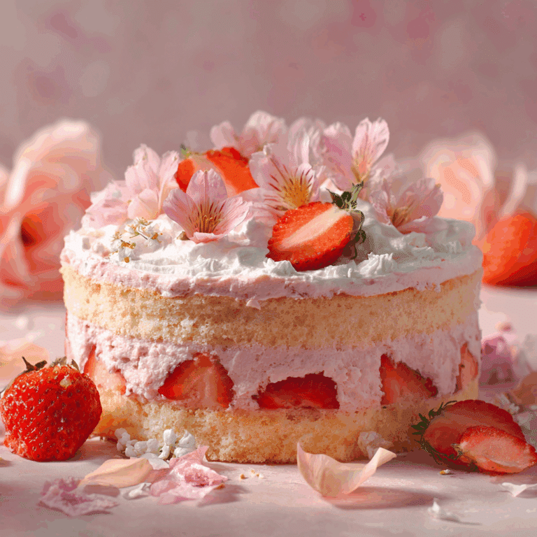 Sakura Strawberry Soufflé Cake Recipe