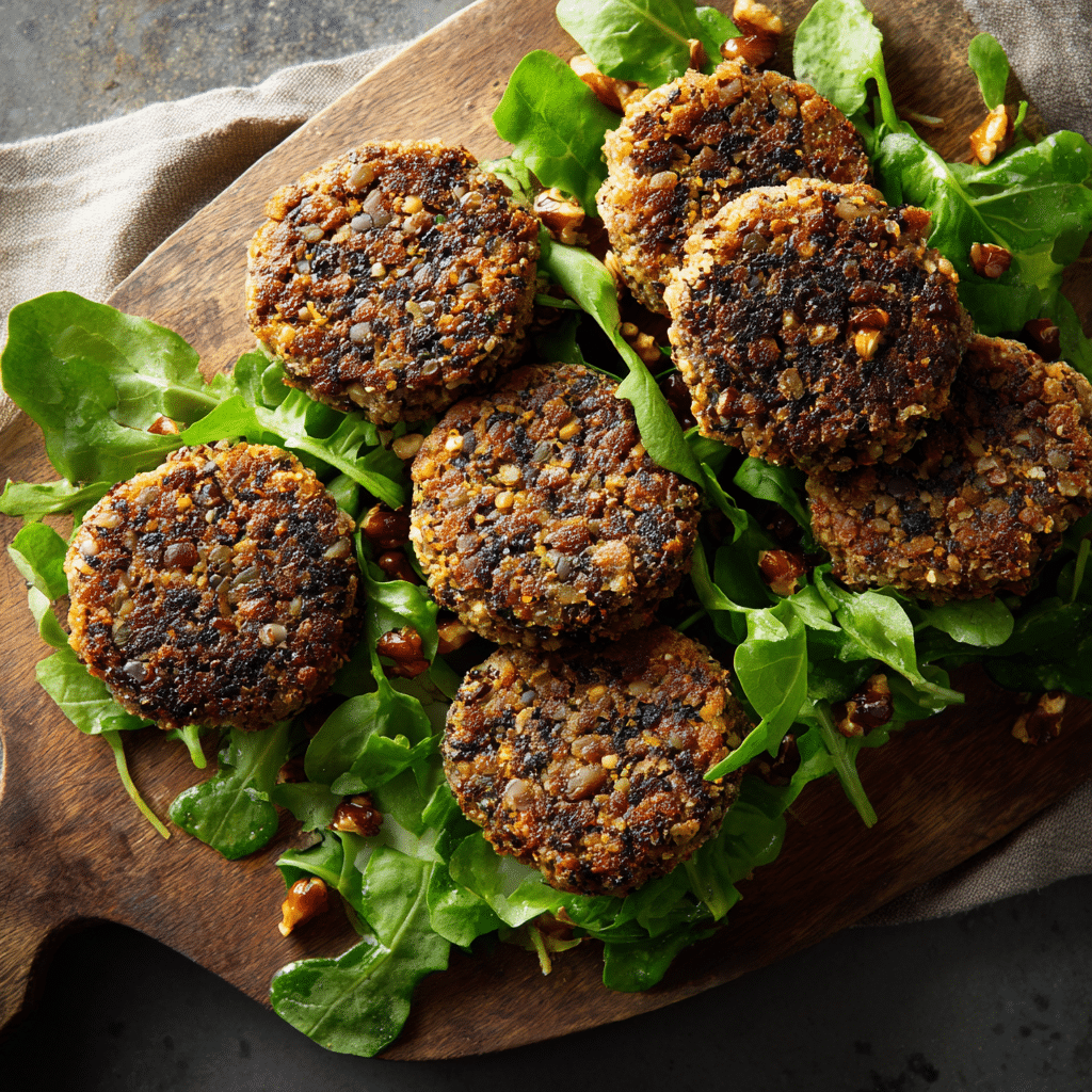 Spiced Lentil & Walnut Patties Recipe - Recipe Image