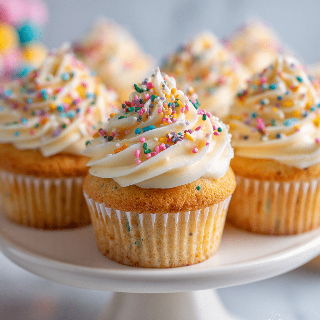 Confetti Cupcakes with Vanilla Frosting Recipe