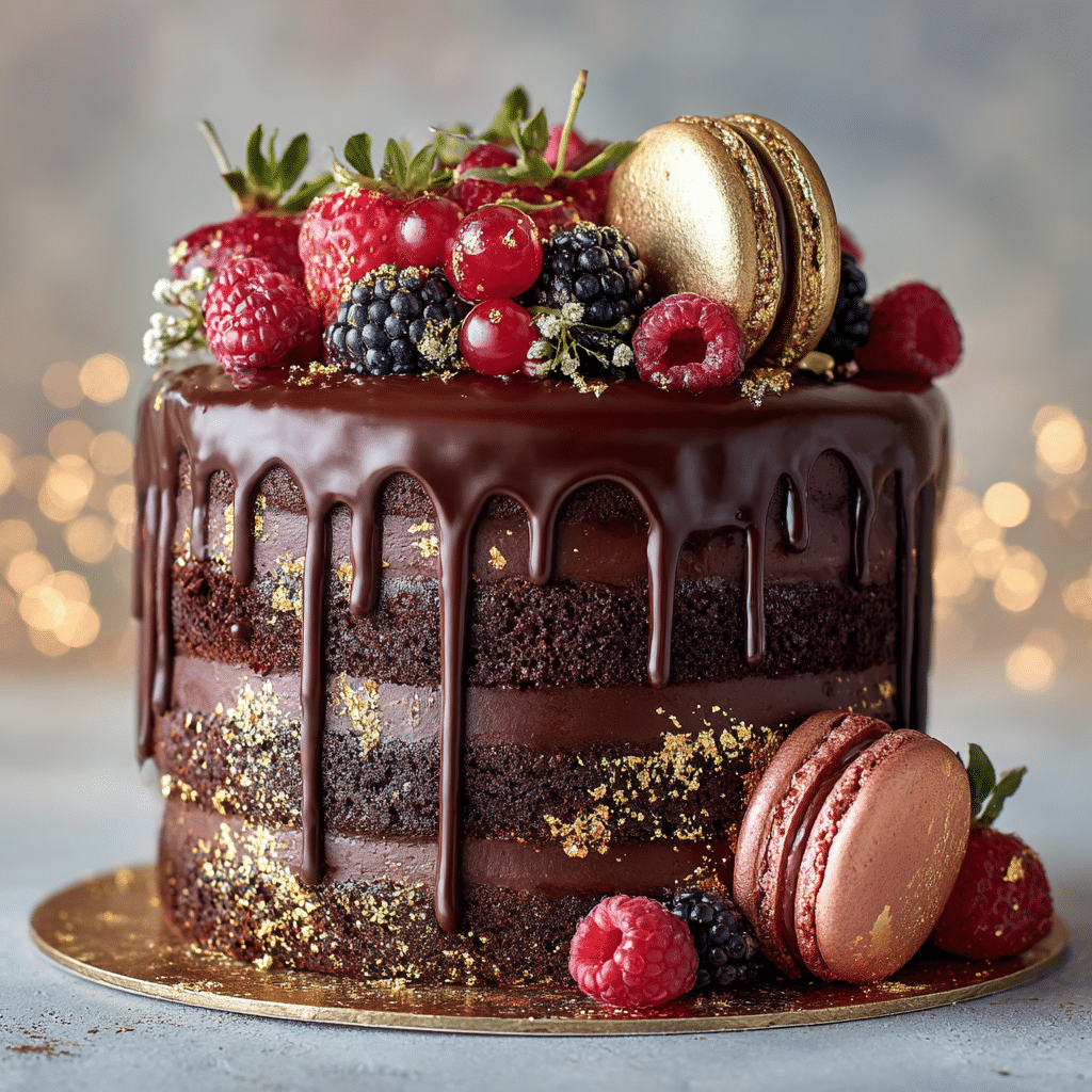 Chocolate Drip Celebration Cake Recipe