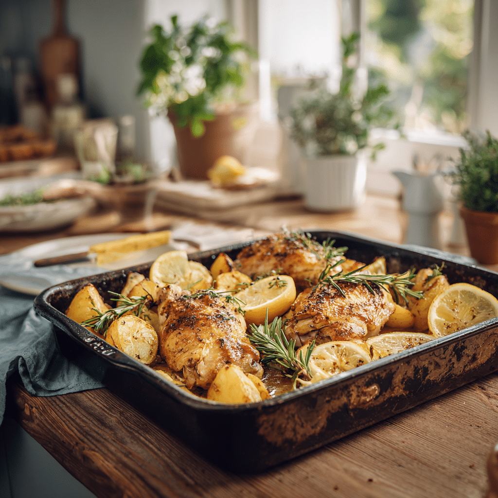 Baked Lemon Chicken and Potatoes
 - Recipe Image