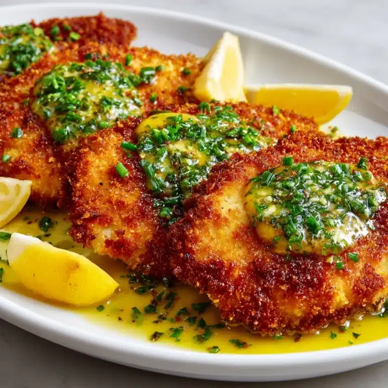 Crispy Lemon Chicken Cutlets with Salmoriglio Sauce Recipe