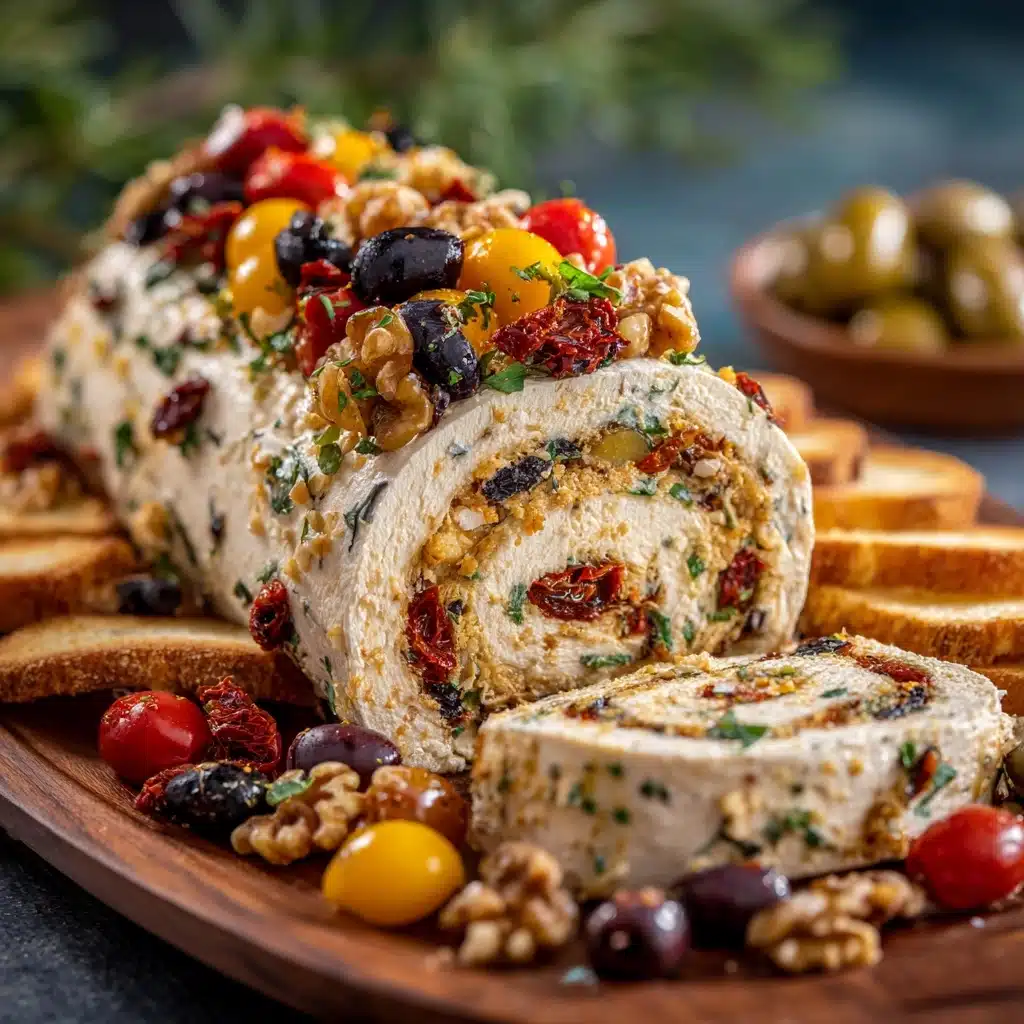 Holiday Antipasto Cream Cheese Log Recipe - Recipe Image