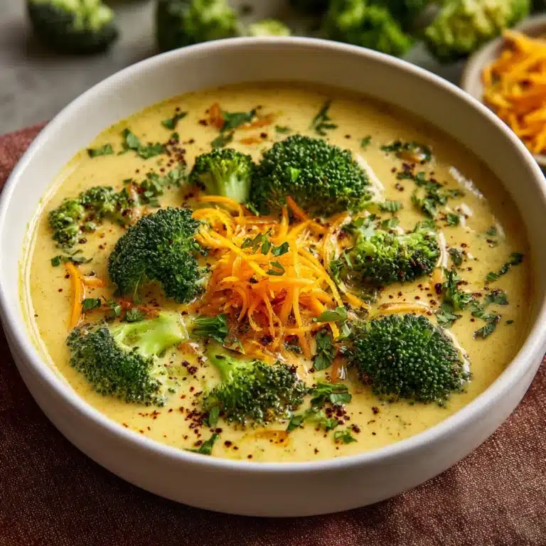 HIGH PROTEIN BROCCOLI CHEDDAR SOUP Recipe