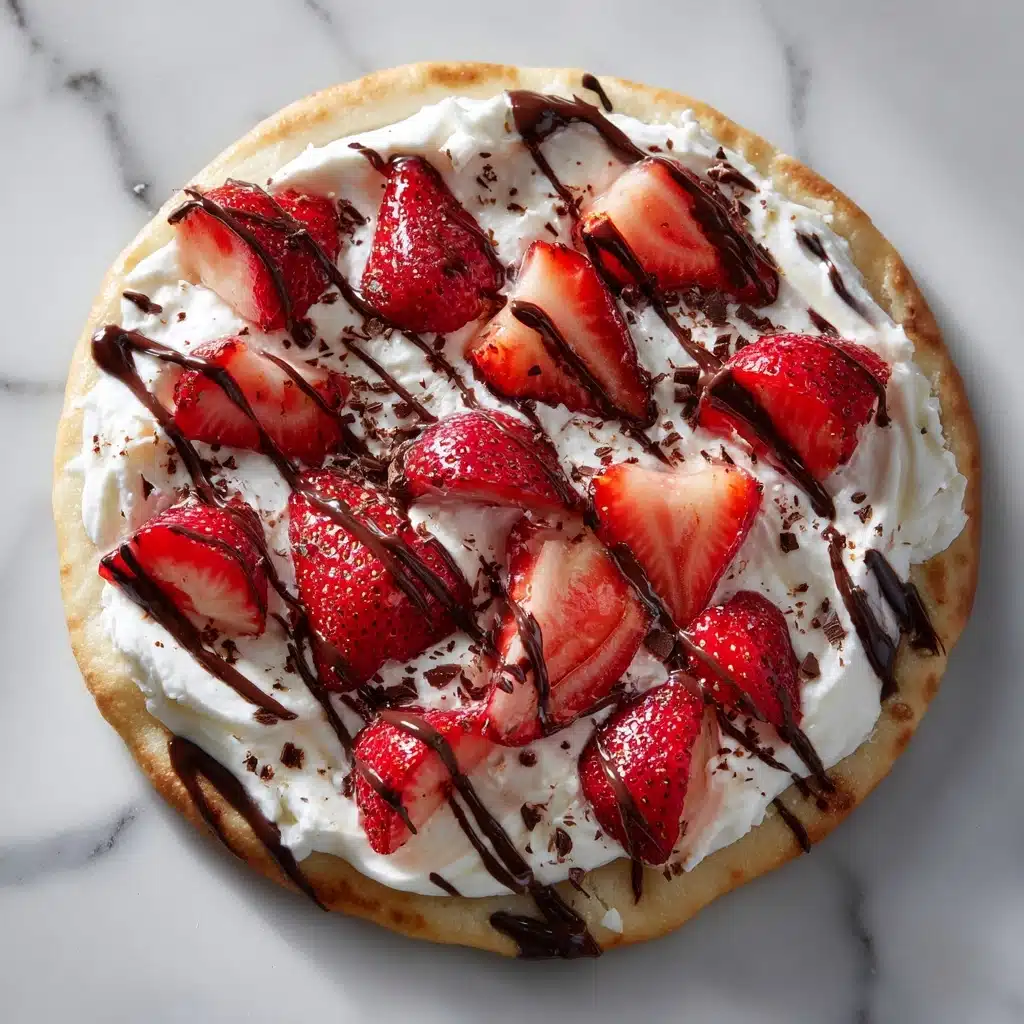 Sweet Breakfast Pizza with Strawberries & Chocolate Recipe - Recipe Image