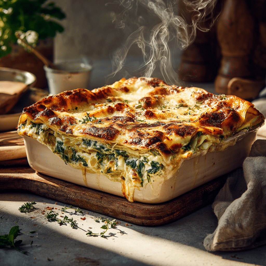 Creamy Spinach & Artichoke Lasagna Recipe - Recipe Image