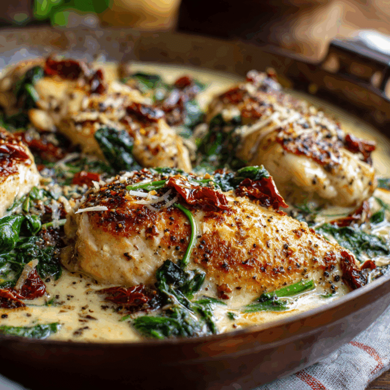 Creamy Garlic Tuscan Chicken Recipe