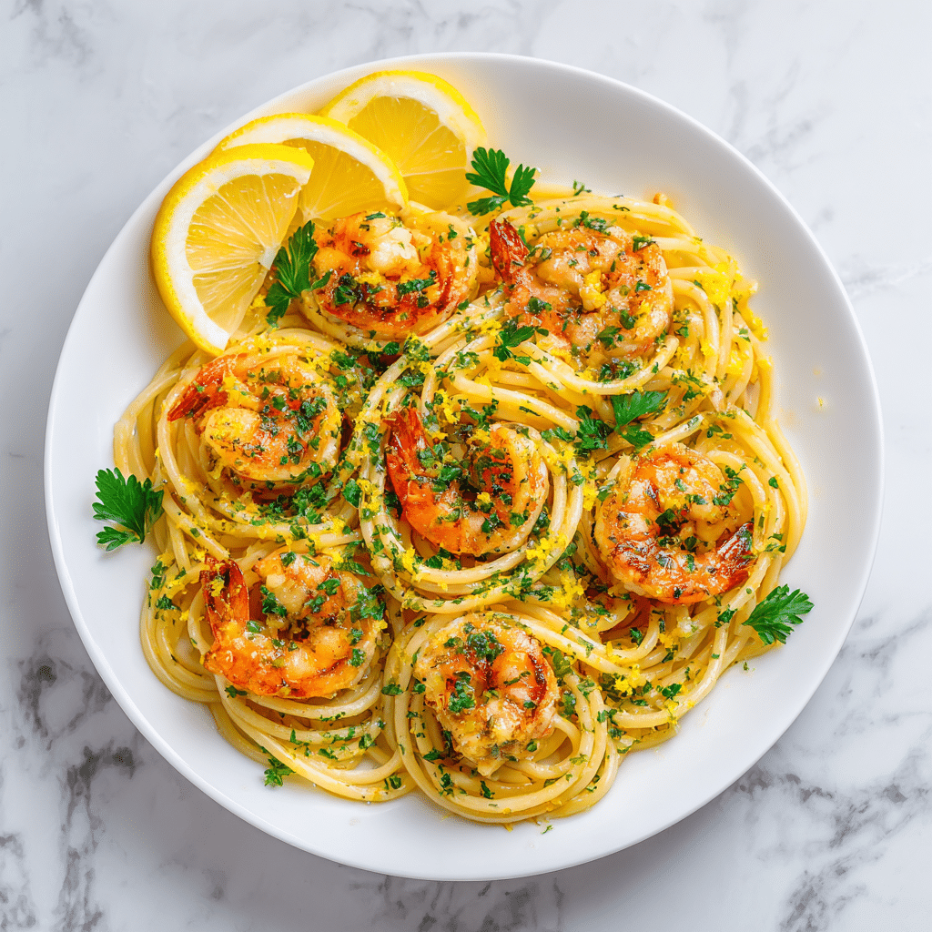 Lemon Butter Shrimp Pasta Recipe - Recipe Image
