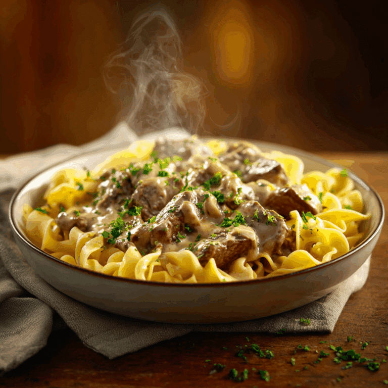 Beef Stroganoff with Egg Noodles Recipe