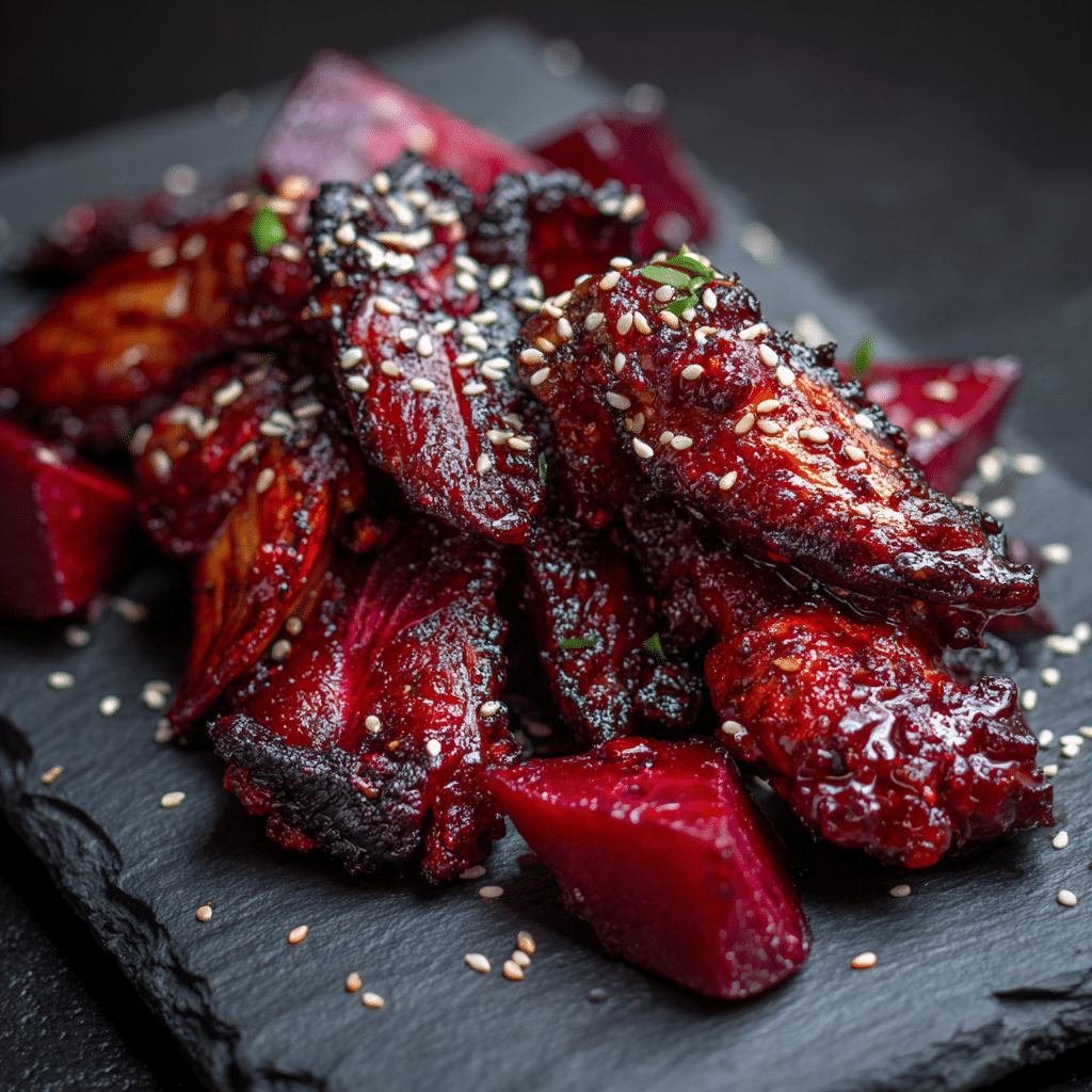 Smoky Beetroot Wings with Chili-Garlic Glaze Recipe - Recipe Image