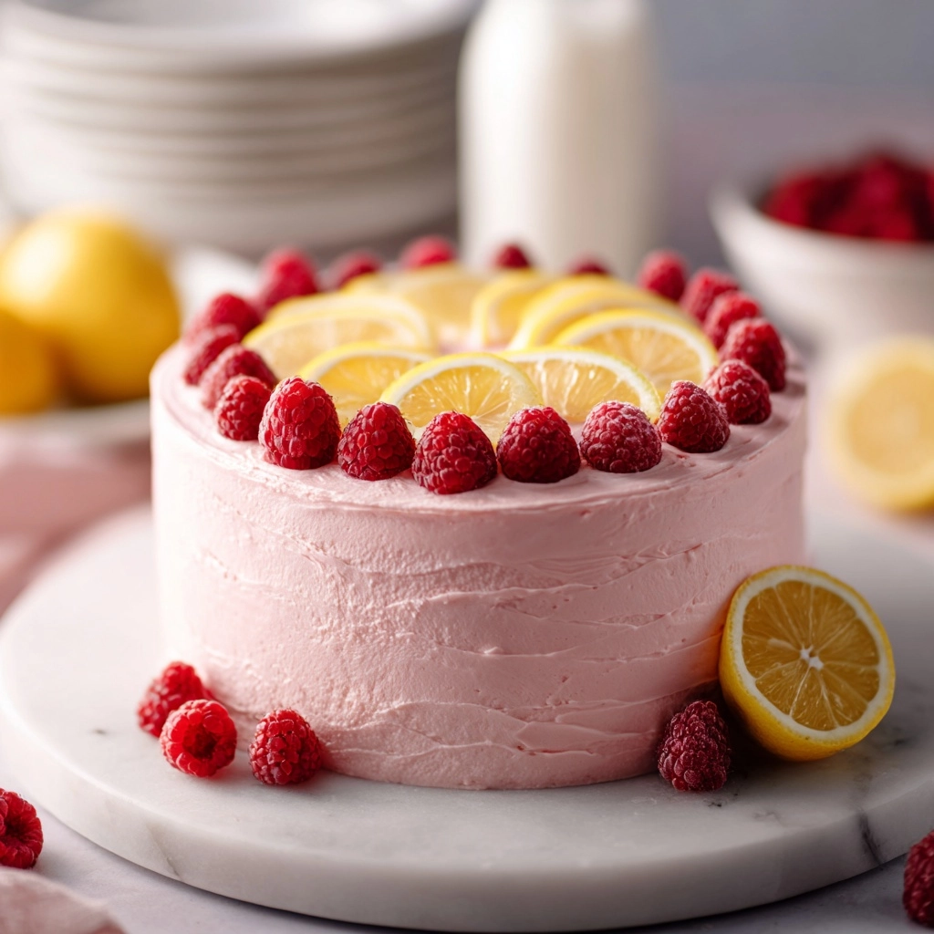 Lemon Raspberry Cake Recipe - Recipe Image