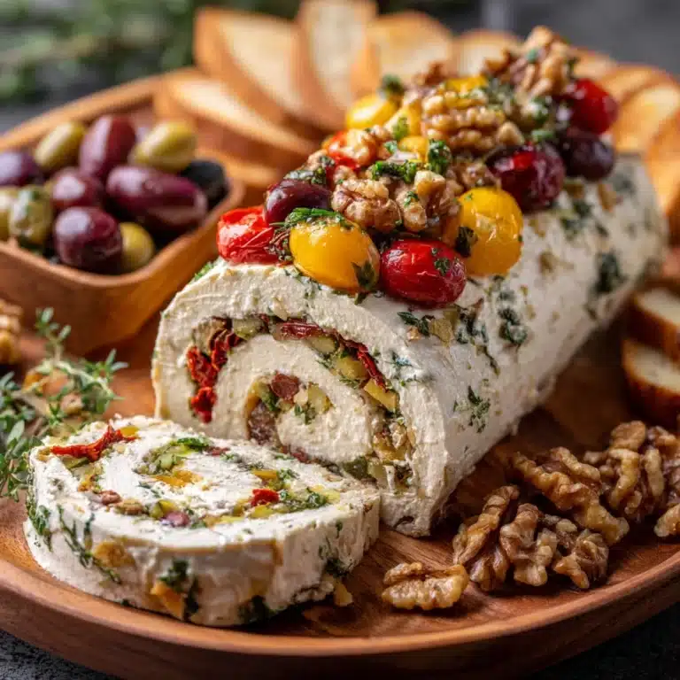 Holiday Antipasto Cream Cheese Log Recipe