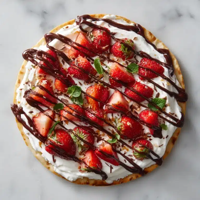 Sweet Breakfast Pizza with Strawberries & Chocolate Recipe