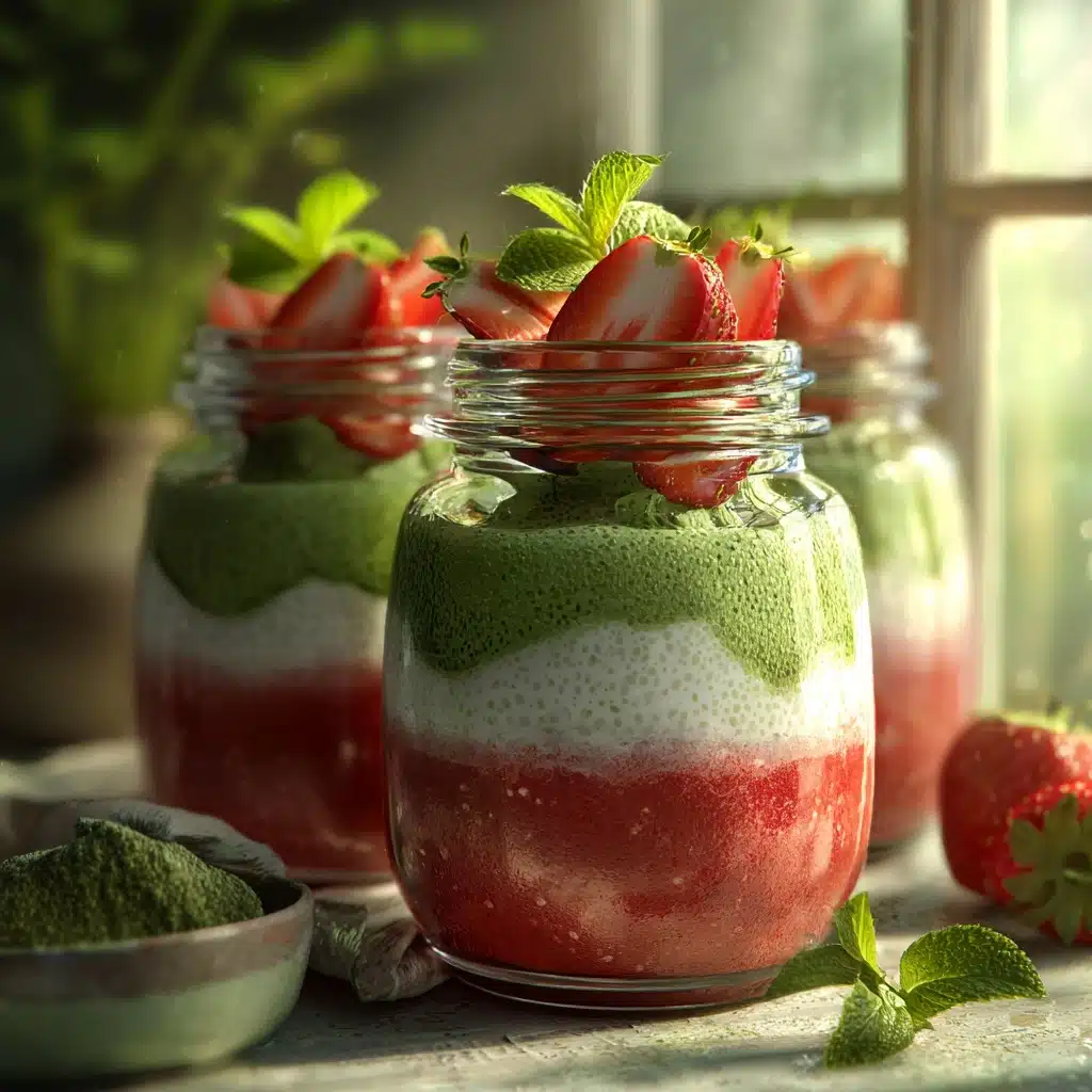 Strawberry Matcha Chia Pudding Recipe - Recipe Image