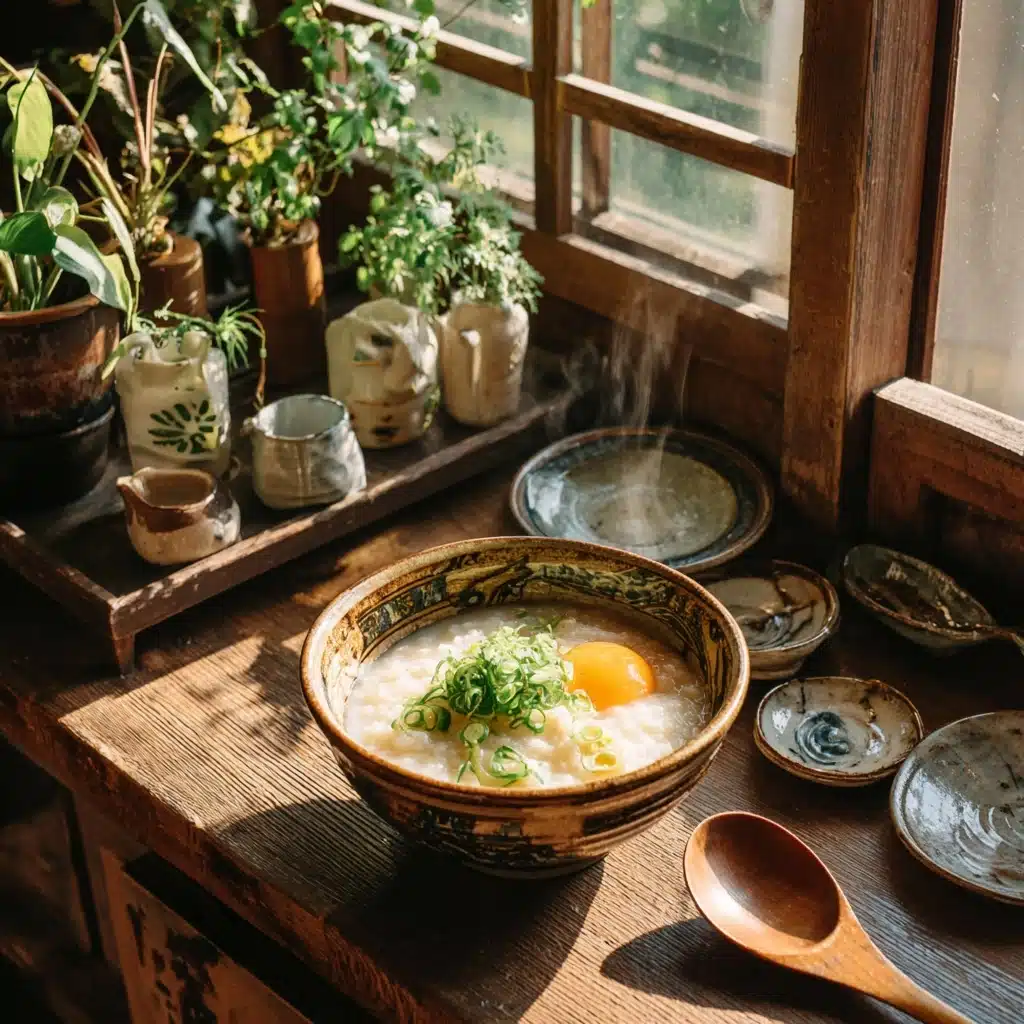 Traditional Japanese Rice Porridge (Okayu) Recipe - Recipe Image