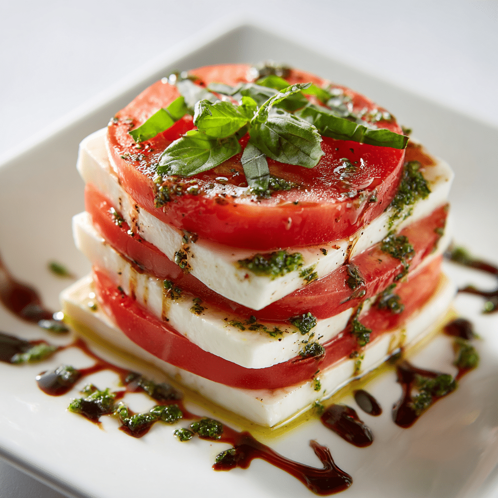 Caprese Salad with Pesto Drizzle Recipe - Recipe Image