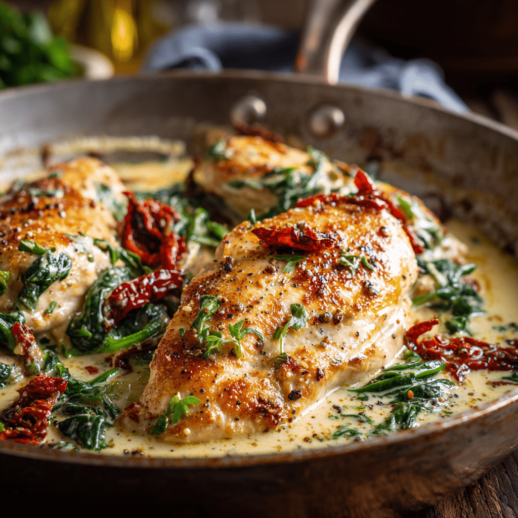 Creamy Garlic Tuscan Chicken Recipe - Recipe Image