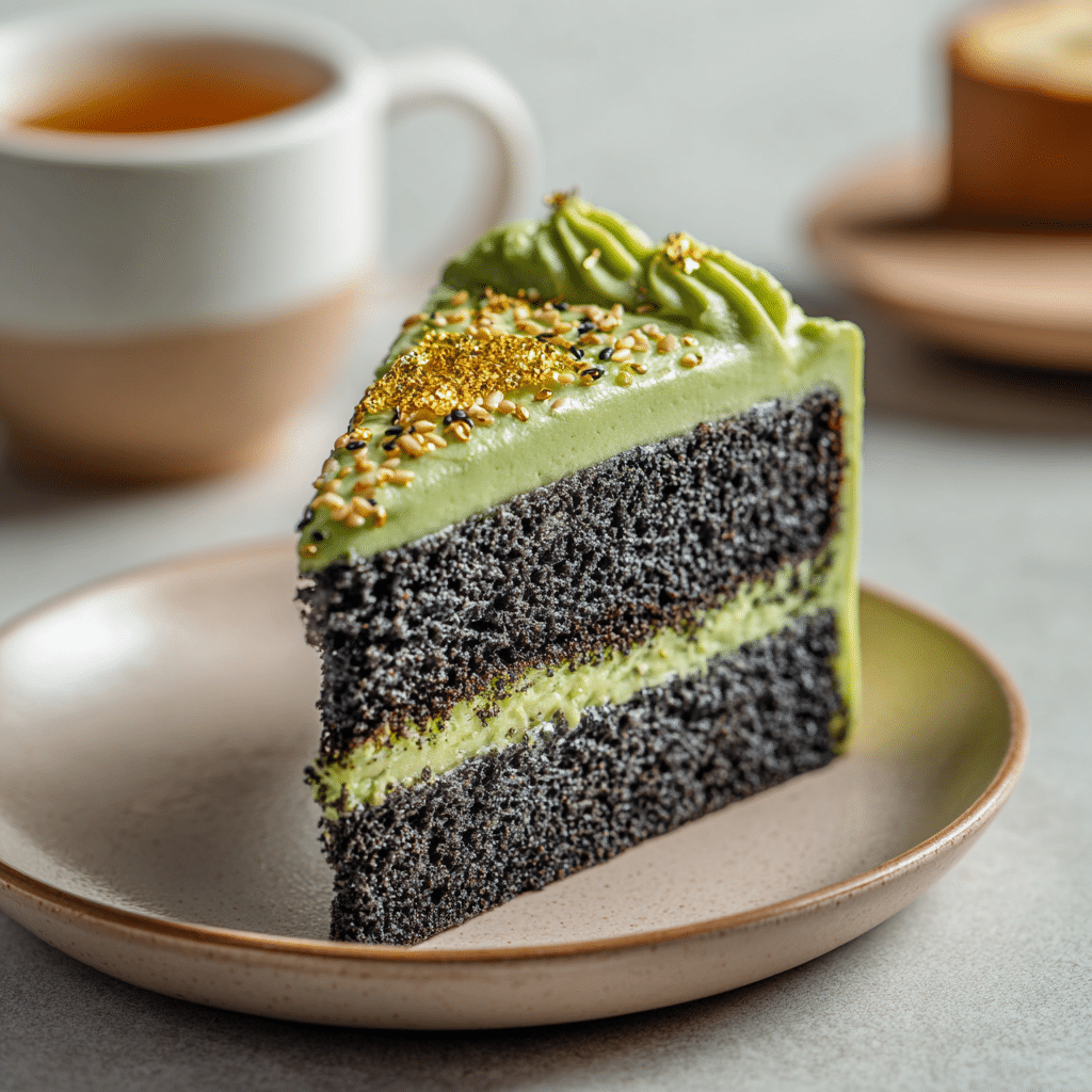 Black Sesame Matcha Cake Recipe - Recipe Image