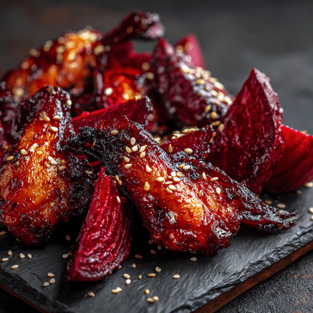 Smoky Beetroot Wings with Chili-Garlic Glaze Recipe - Recipe Image