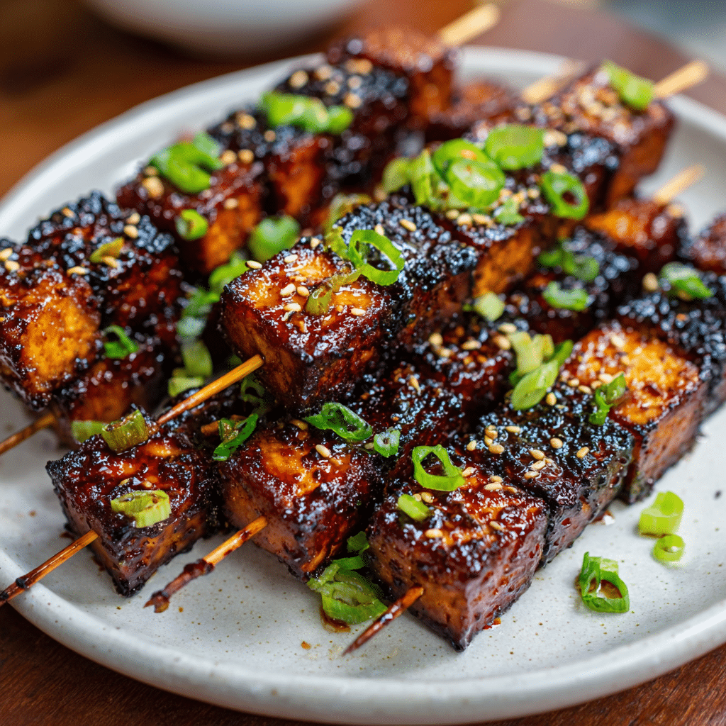 Maple-Soy Glazed Tempeh Skewers Recipe