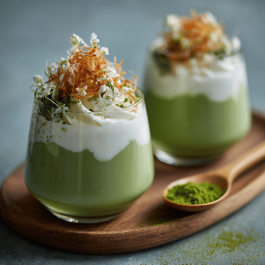 Coconut Matcha Pudding Recipe - Recipe Image