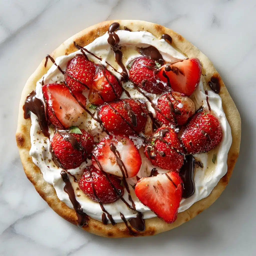 Sweet Breakfast Pizza with Strawberries & Chocolate Recipe - Recipe Image