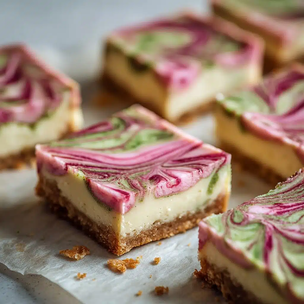 Strawberry Matcha Cheesecake Bars Recipe - Recipe Image