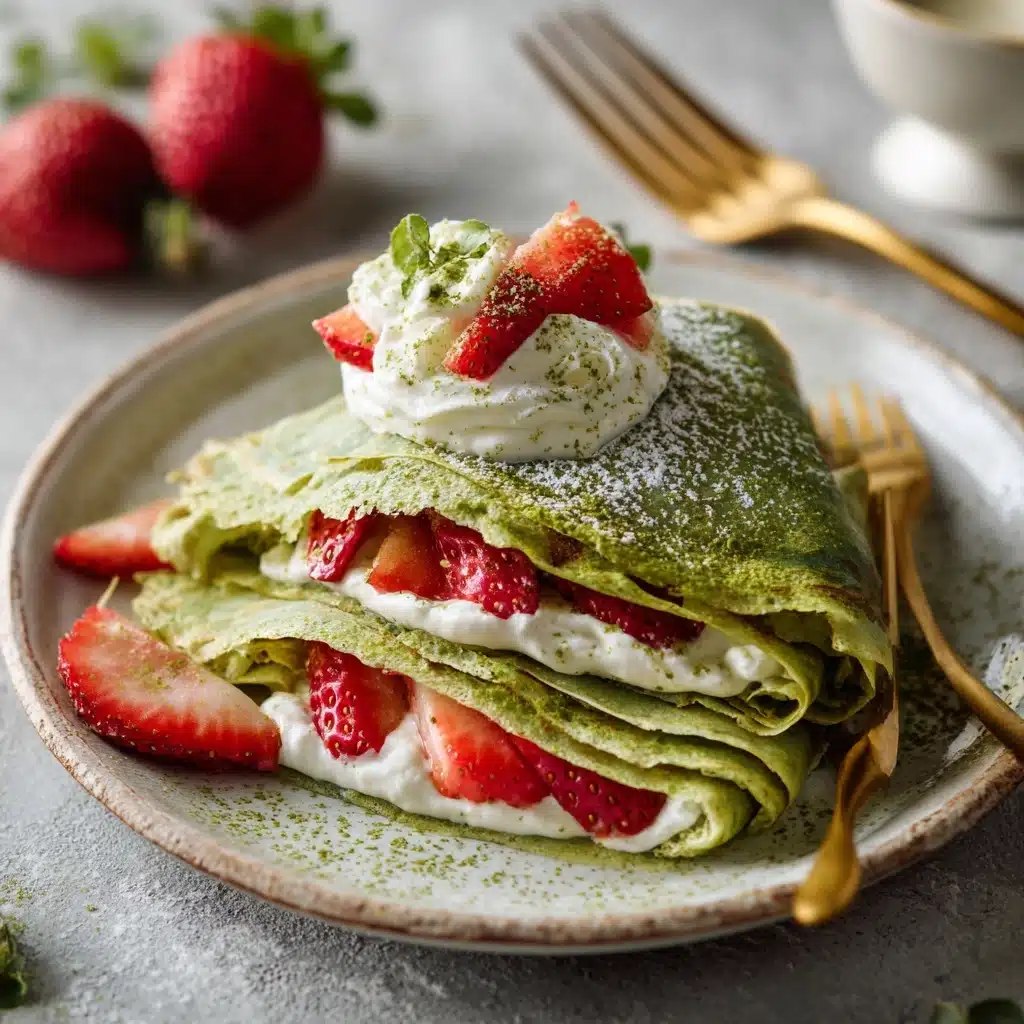 Strawberry Matcha Crepes Recipe - Recipe Image