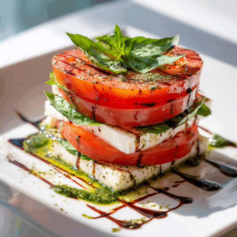 Caprese Salad with Pesto Drizzle Recipe