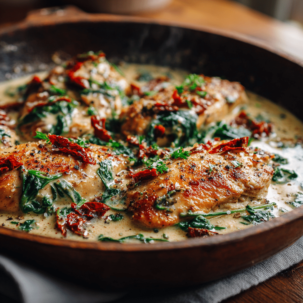 Creamy Garlic Tuscan Chicken Recipe - Recipe Image