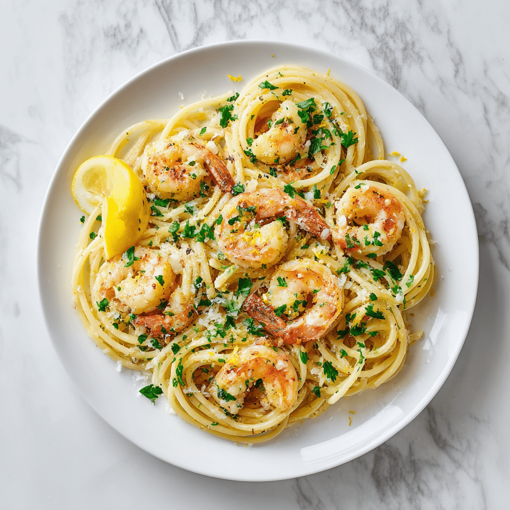 Lemon Butter Shrimp Pasta Recipe - Recipe Image