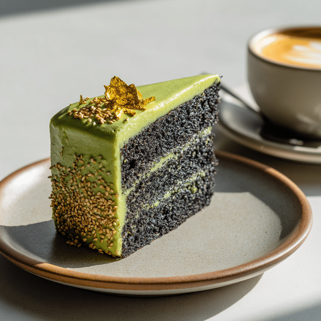 Black Sesame Matcha Cake Recipe - Recipe Image