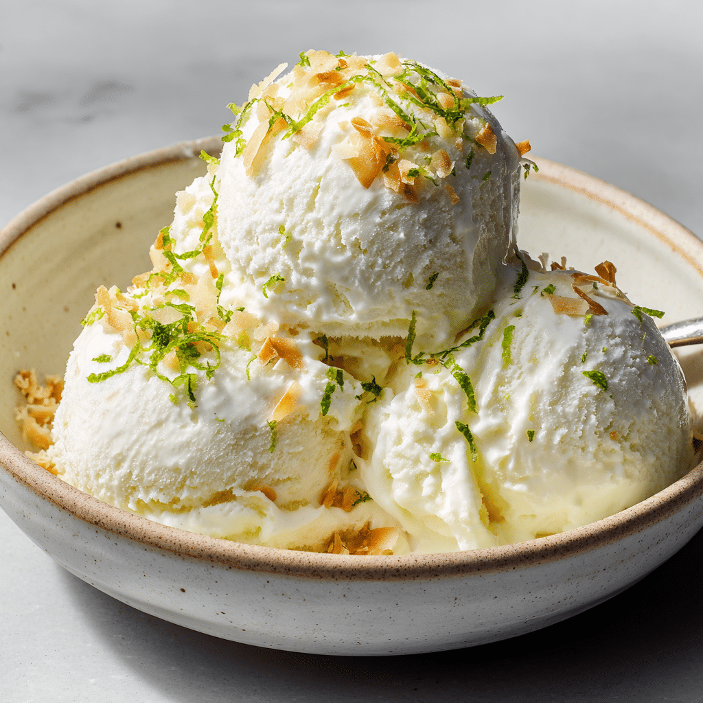 Lime Coconut Cream Ice Cream Recipe - Recipe Image