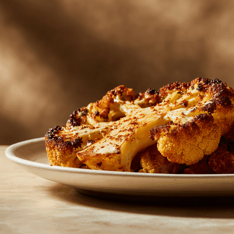 Charred Cauliflower Steaks with Tahini Drizzle Recipe