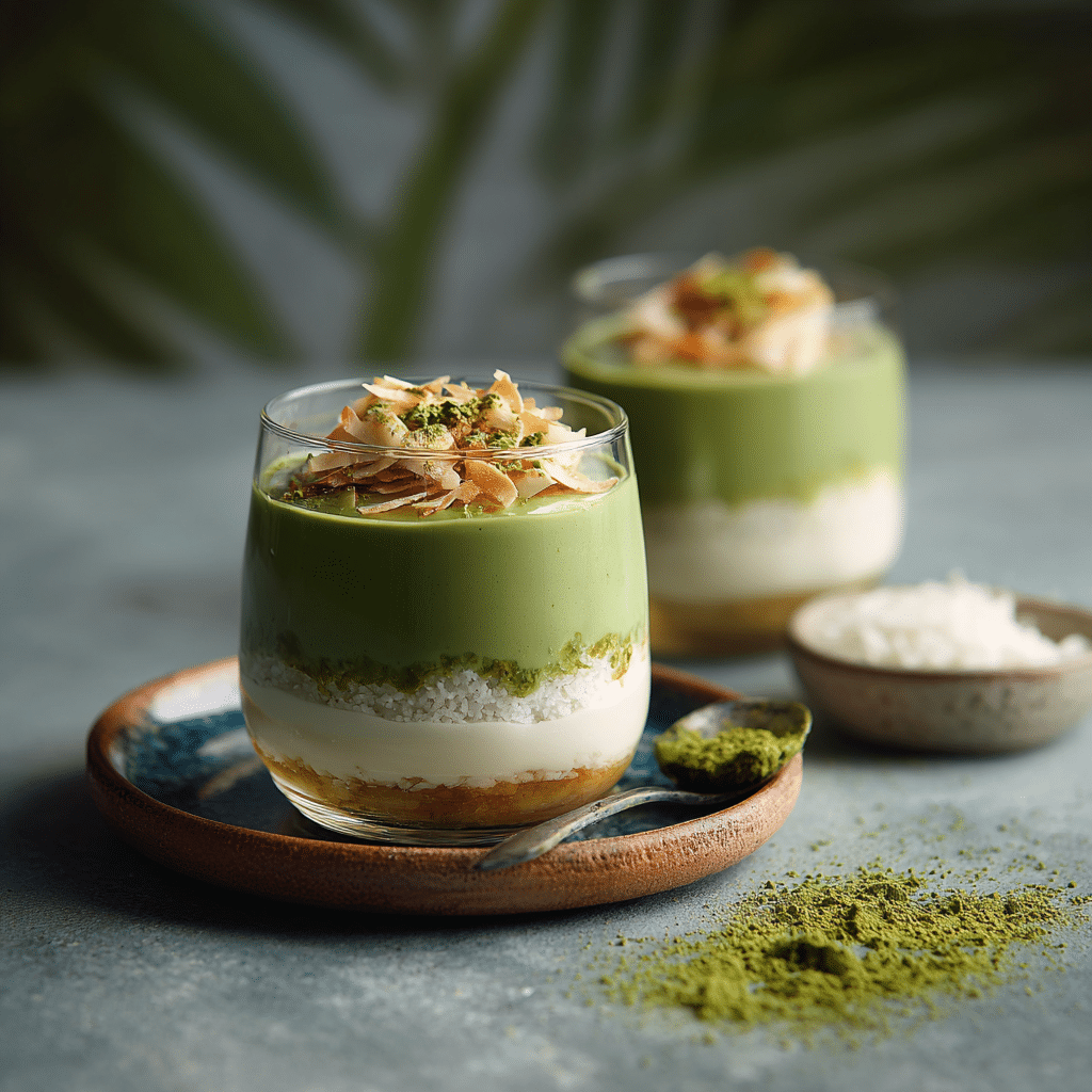 Coconut Matcha Pudding Recipe - Recipe Image