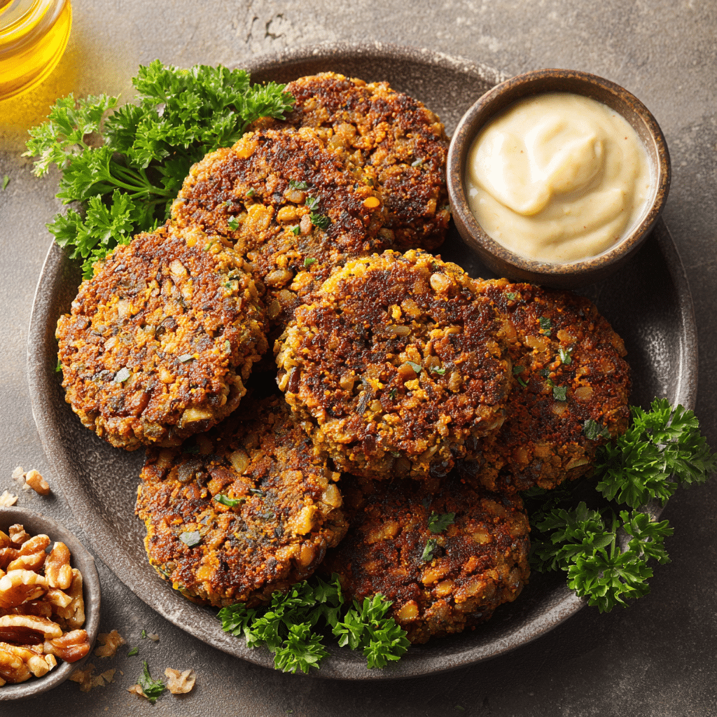 Spiced Lentil & Walnut Patties Recipe